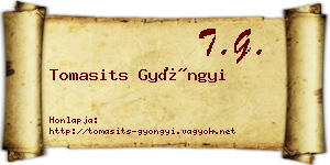 Tomasits Gyöngyi névjegykártya